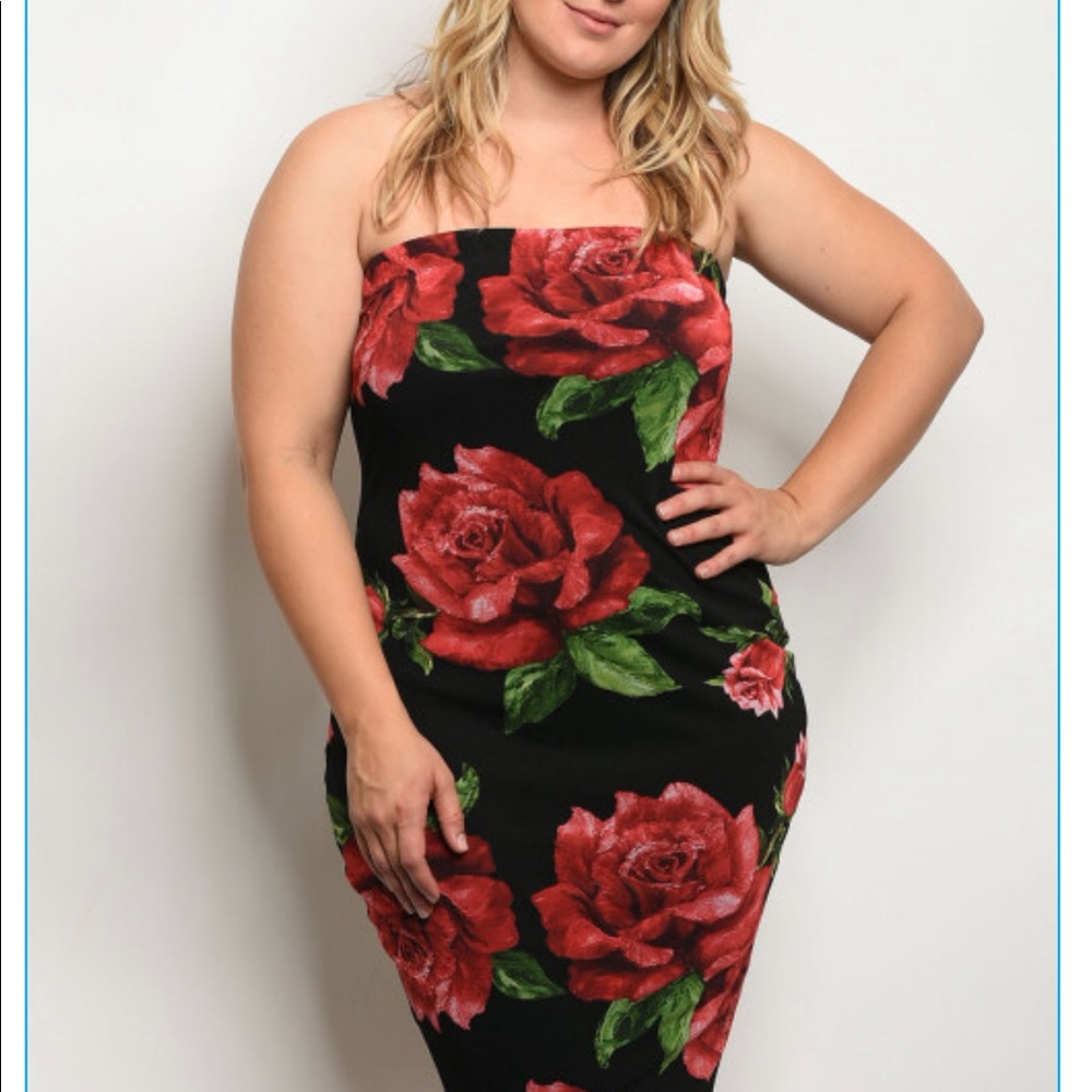 Black strapless dress
